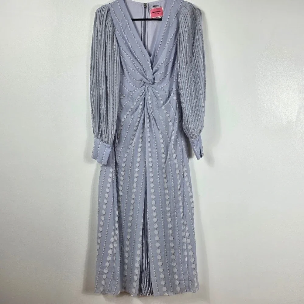 Kate Spade Pea; Drops Dress‎ Women Size 4 Lilac Twist Front Pleated Dot  Event